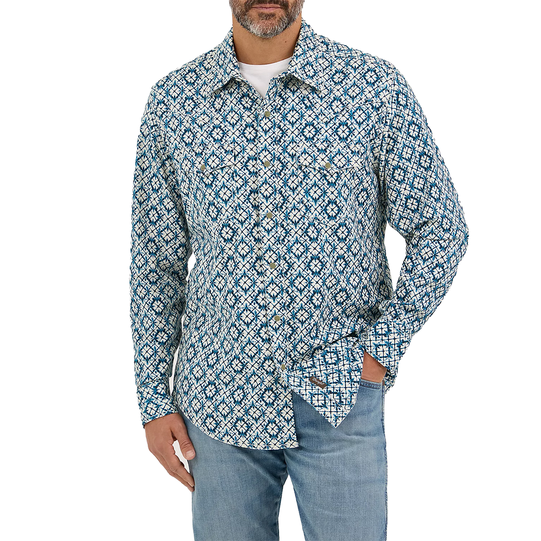 Chemise à pression manches longues rétro premium Wrangler pour homme