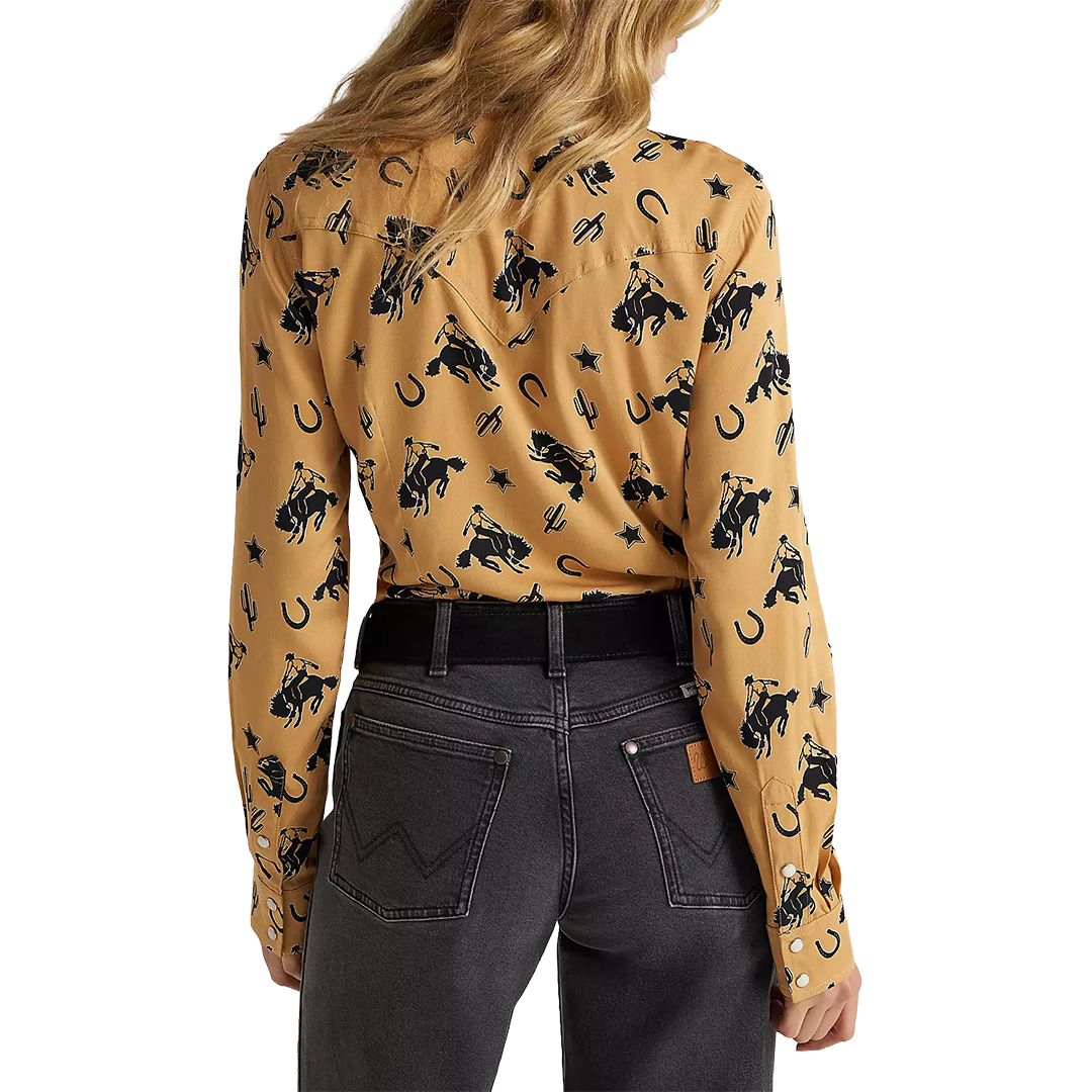 Chemise western brodée chevaux coupe ample Wrangler pour femme