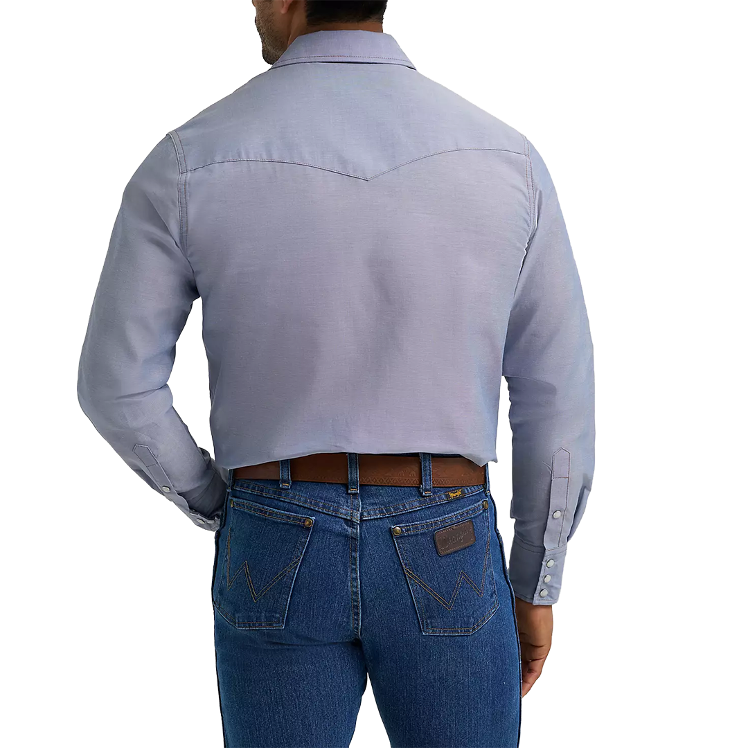 Wrangler Men's Chambray Work Long Sleeve Snap Shirt