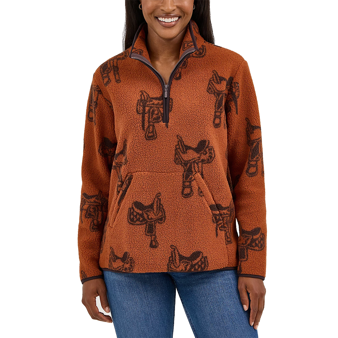 Wrangler Women's Retro Quarter-Zip Sherpa Pullover