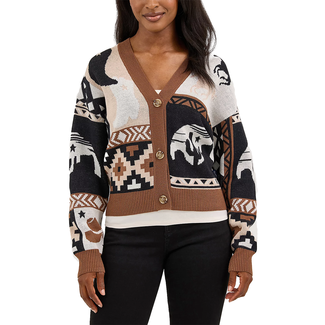 Wrangler Women's Western Cropped Cardigan Sweater
