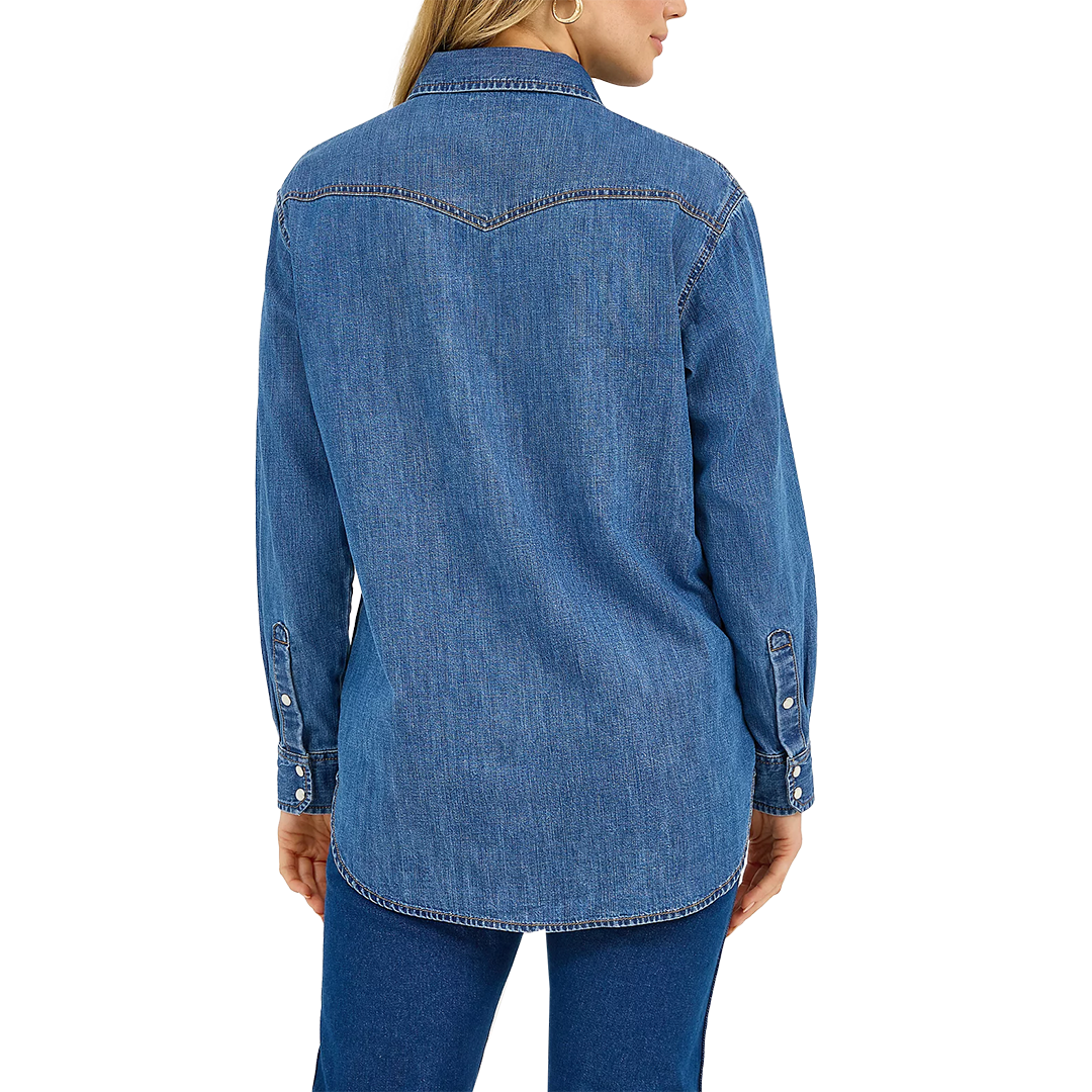 Wrangler Women's Embroidered Horses Boyfriend Western Shirt