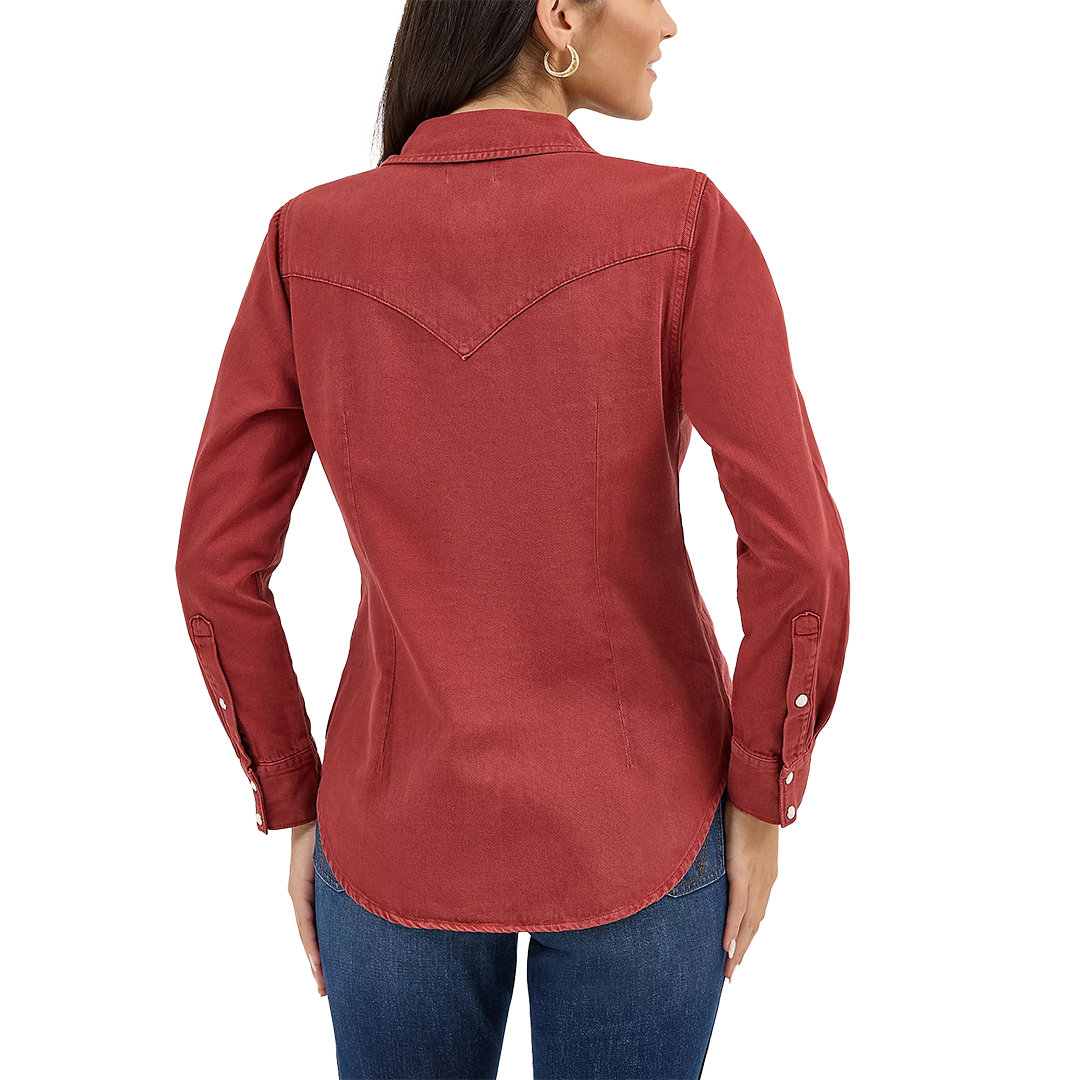 Wrangler Women's Colorwash Slim Western Snap Shirt