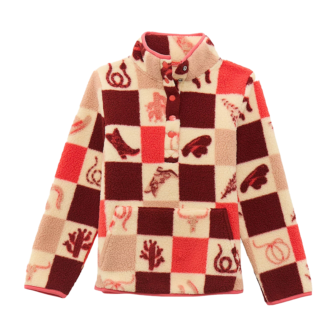 Wrangler Girls' Half-Snap Sherpa Pullover