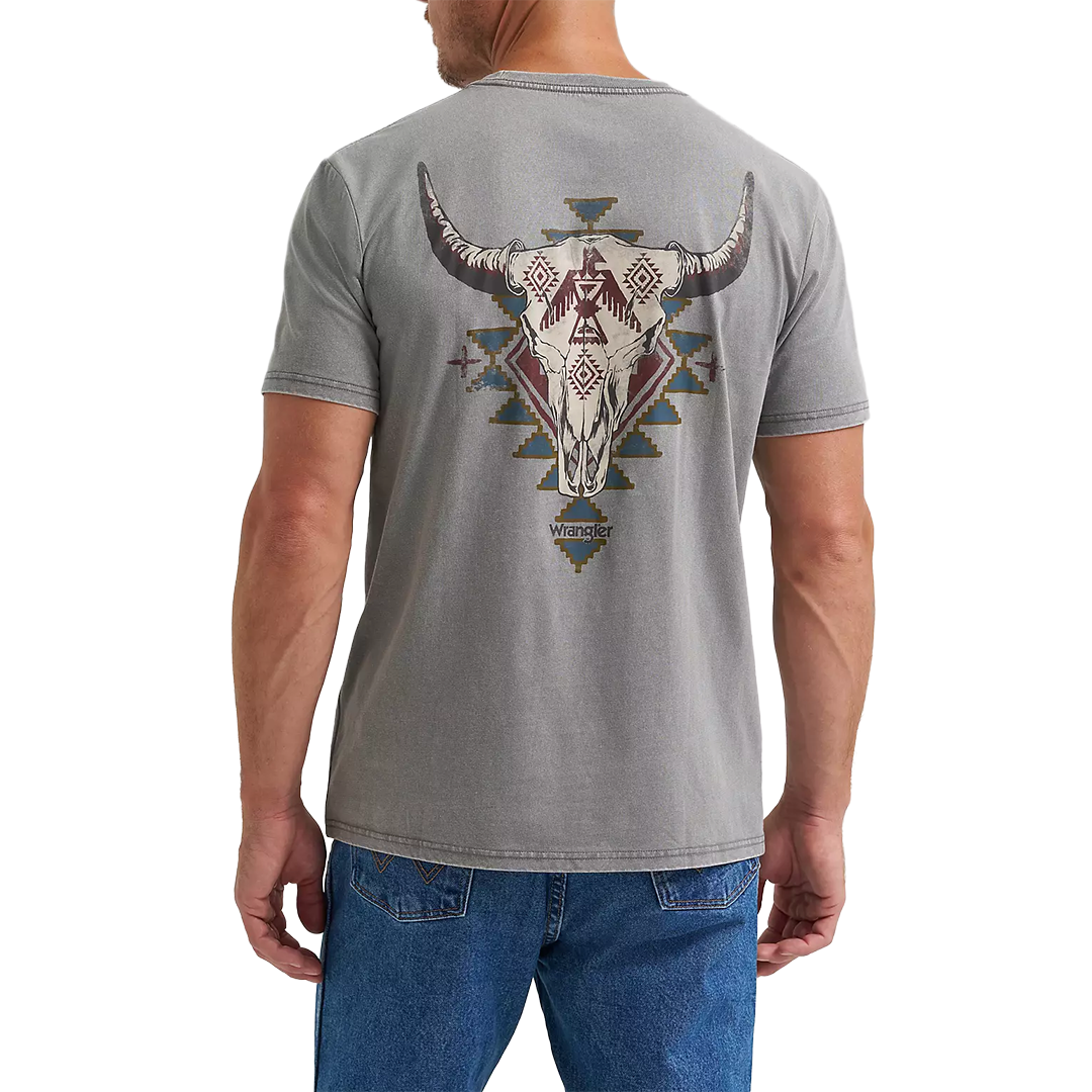 Wrangler Men's Steer Skull Back Graphic T-Shirt
