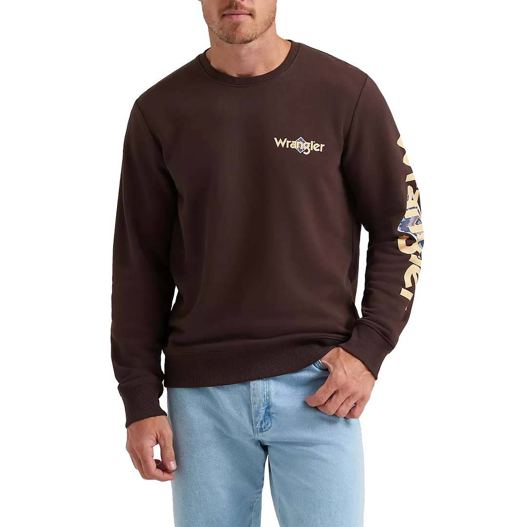 Wrangler Men's Skull Steer Graphic Fleece Sweatshirt
