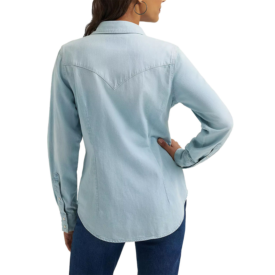 Wrangler Women's Iconic Western Snap Denim Shirt