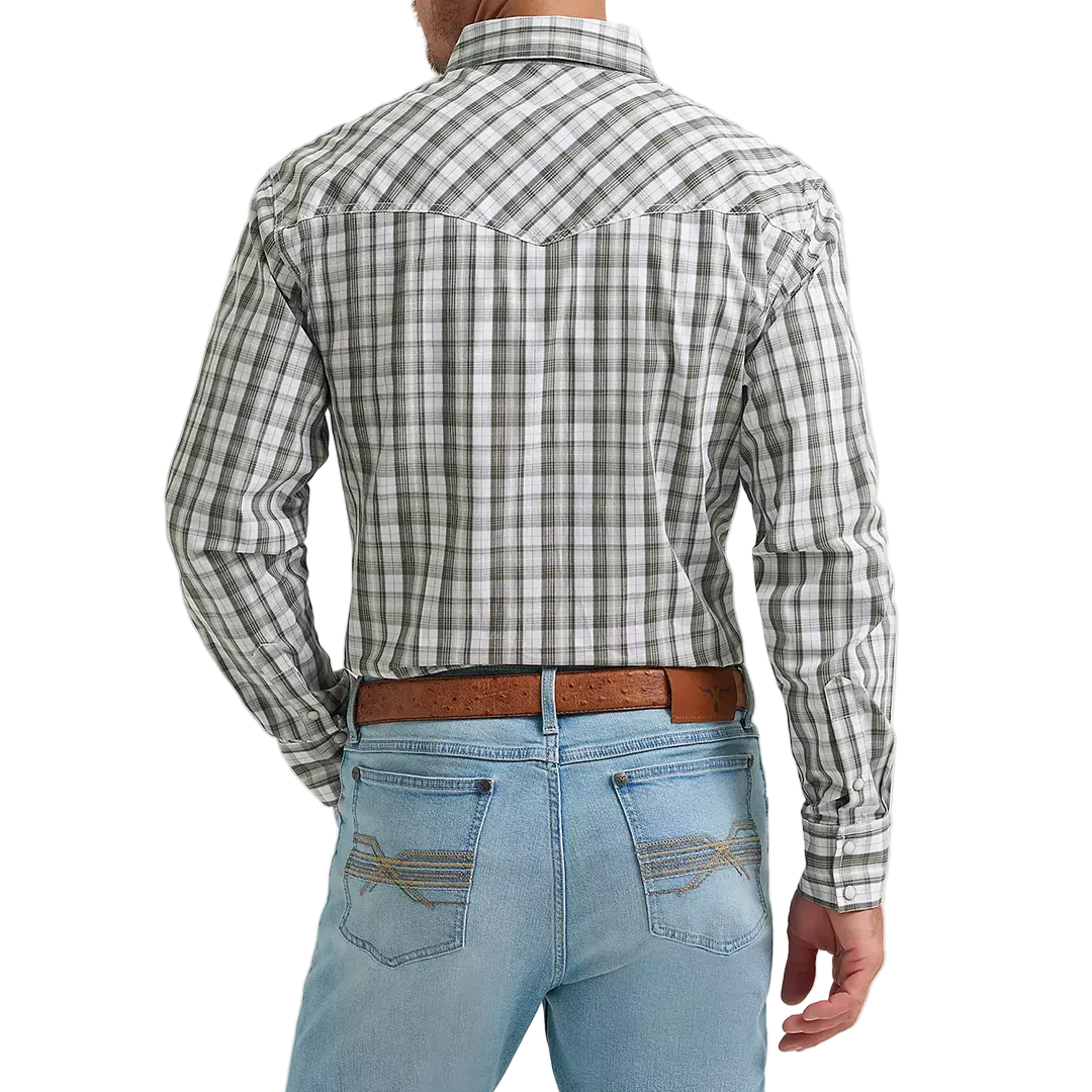 Wrangler Men's 20X Competition Advanced Comfort Plaid Long Sleeve Snap Shirt