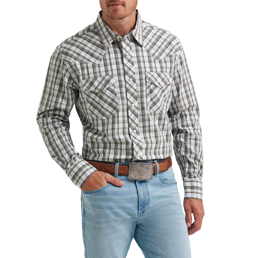 Wrangler Men's 20X Competition Advanced Comfort Plaid Long Sleeve Snap Shirt