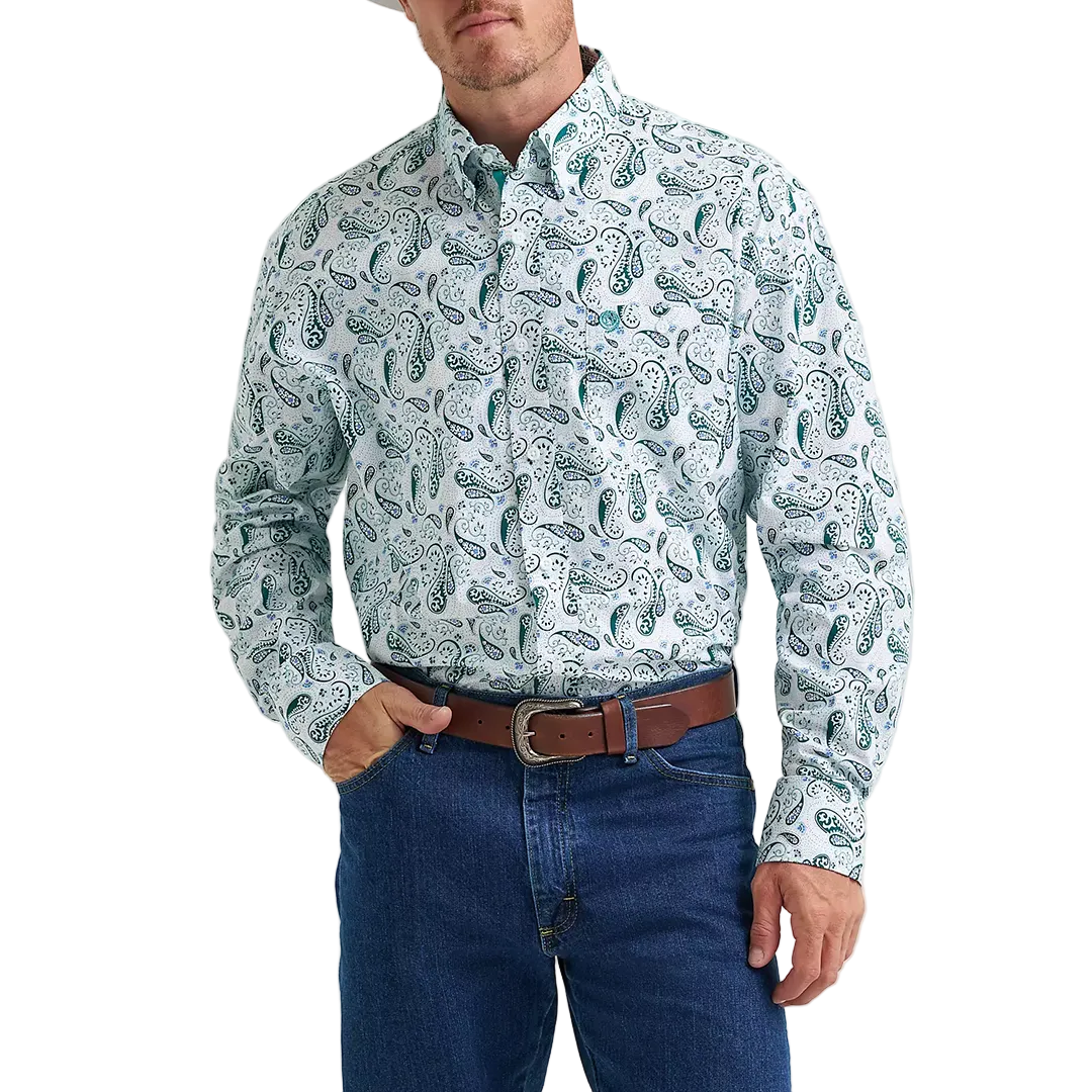 Chemise boutonnée à manches longues en cachemire George Strait Wrangler pour homme