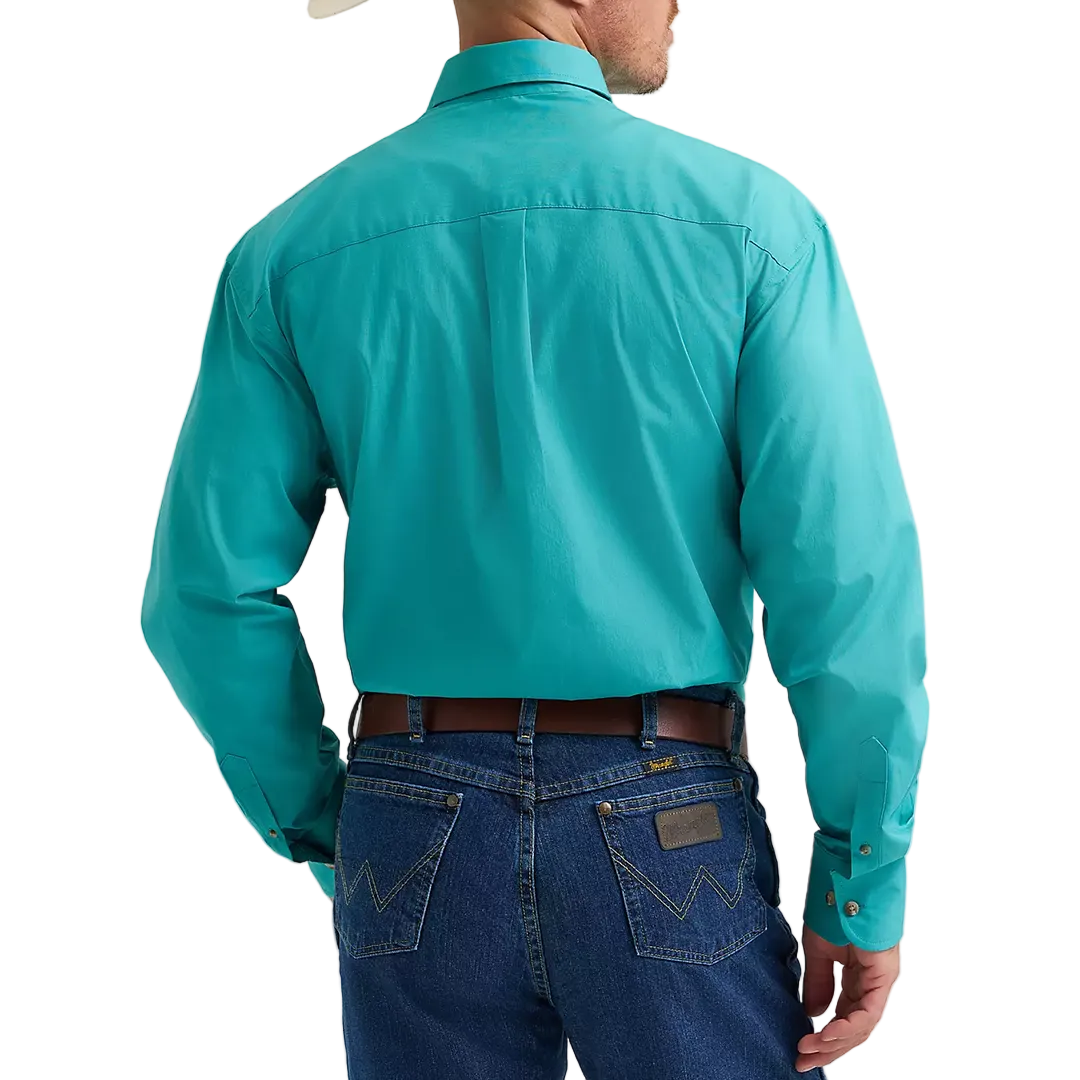 Chemise boutonnée à manches longues unie Wrangler George Strait pour homme