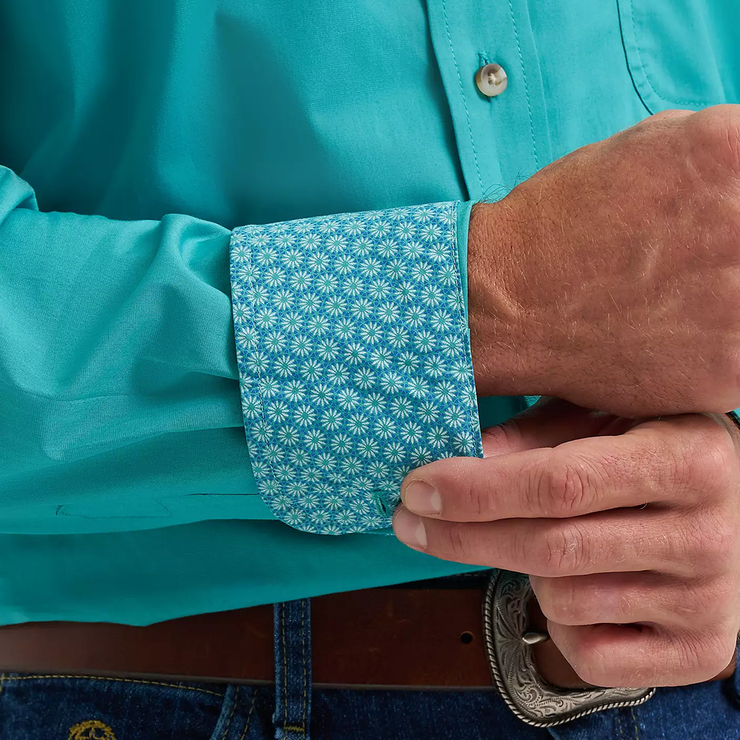 Chemise boutonnée à manches longues unie Wrangler George Strait pour homme