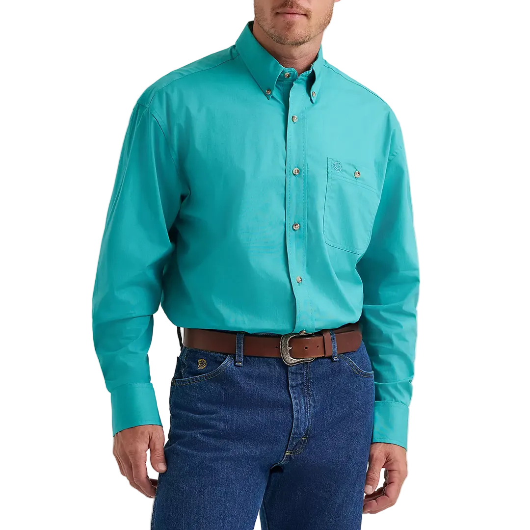 Chemise boutonnée à manches longues unie Wrangler George Strait pour homme