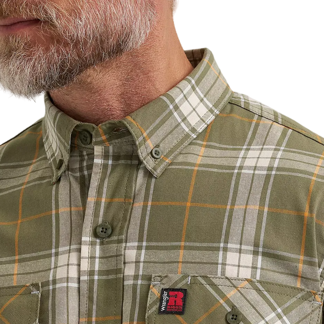Chemise à manches courtes boutonnée à carreaux Wrangler RIGGS Workwear Foreman pour homme