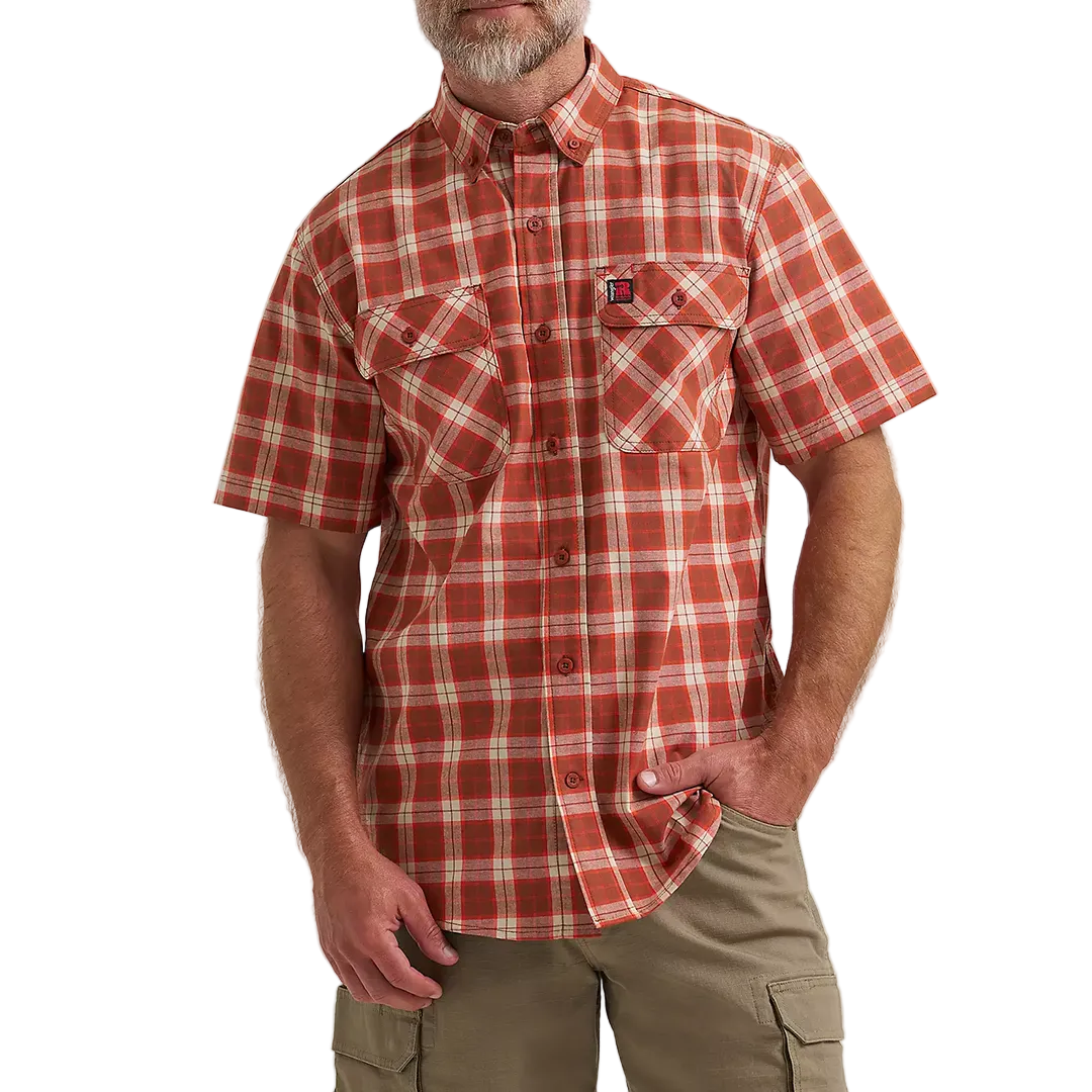 Chemise à manches courtes boutonnée à carreaux Wrangler RIGGS Workwear Foreman pour homme