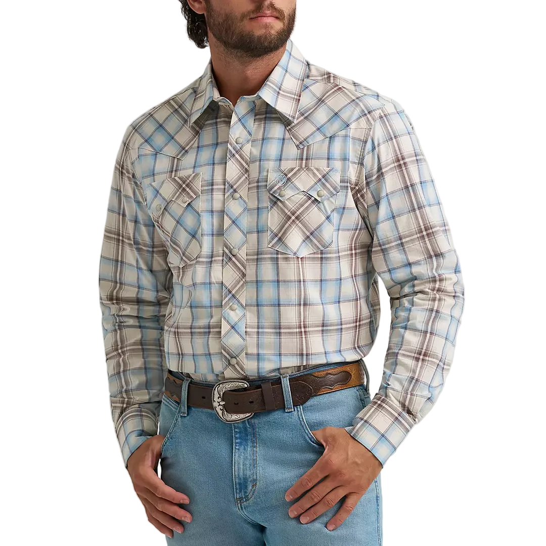 Chemise à manches longues à boutons-pression pour homme Wrangler Retro à carreaux