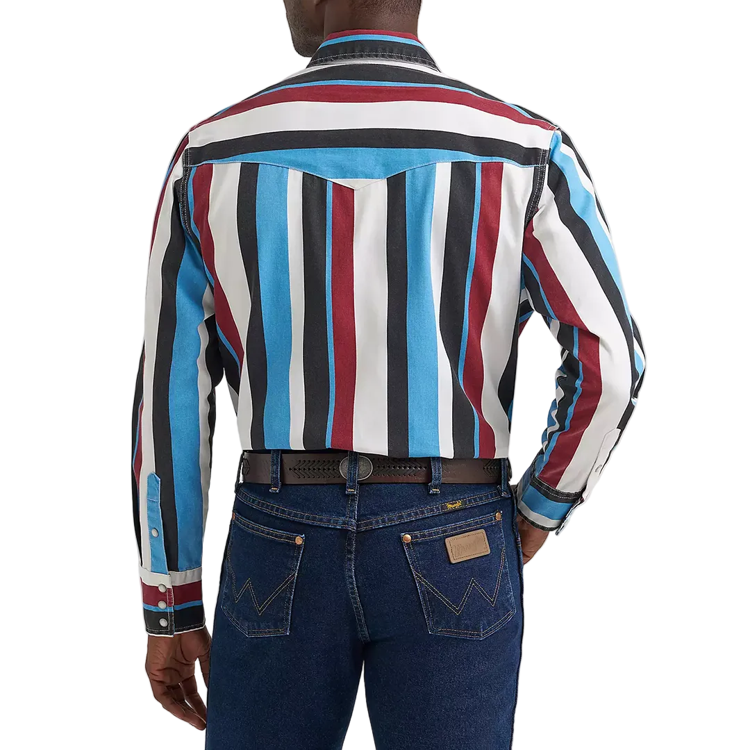 Wrangler Men's Vintage-Inspired Brushpopper Western Long Sleeve Snap WorkShirt