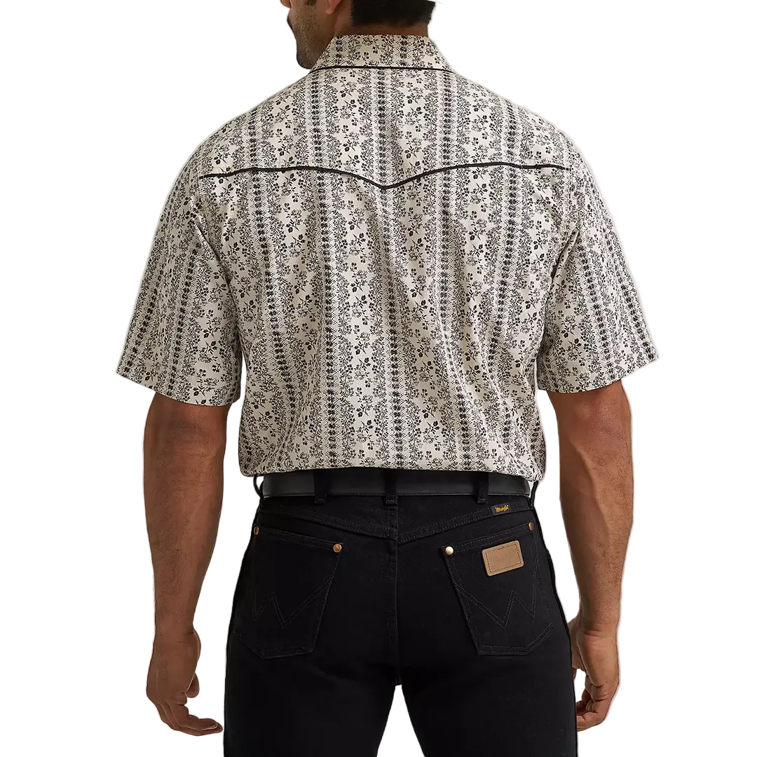 Chemise à manches courtes boutonnée imprimée à liseré d'inspiration vintage Wrangler pour homme
