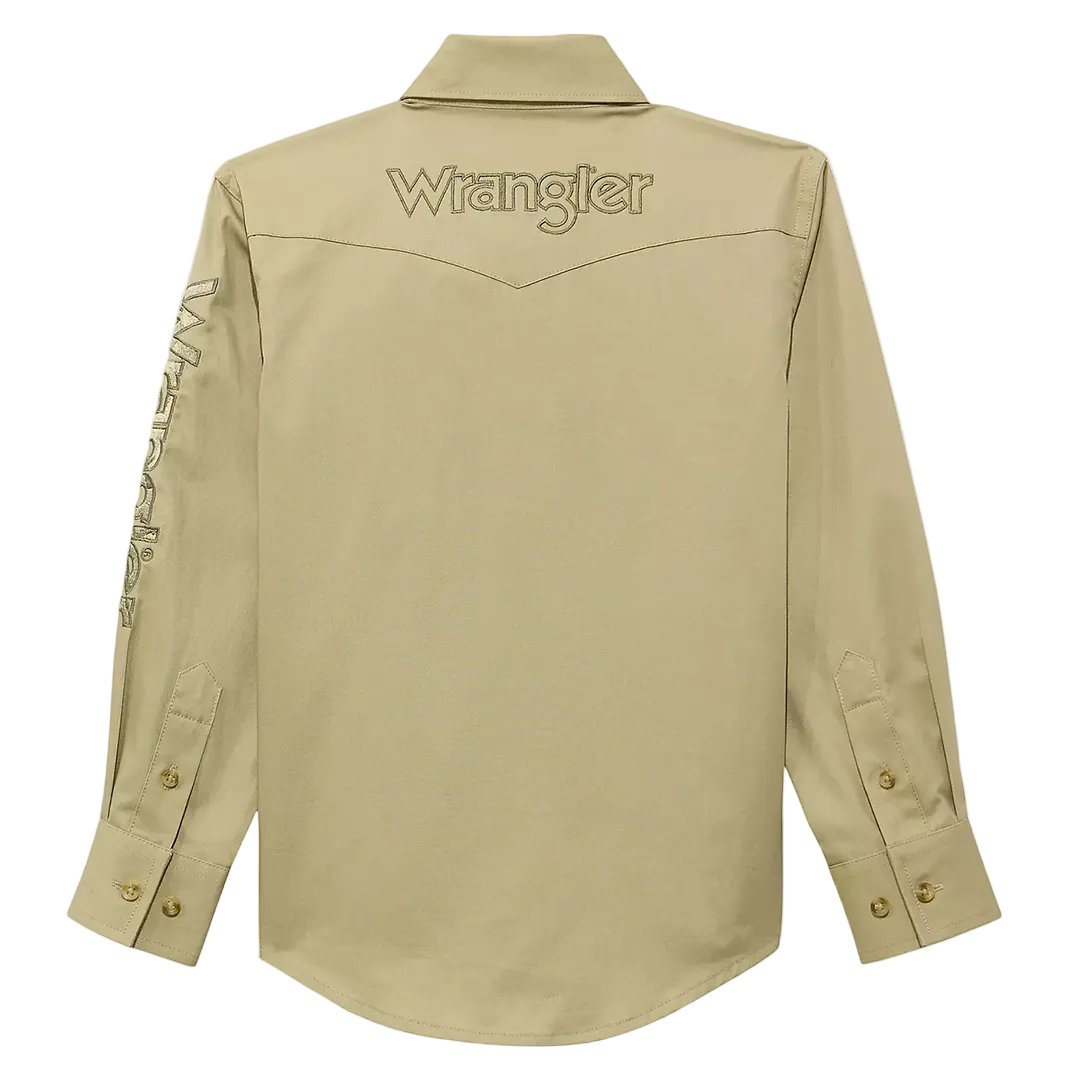Wrangler Boys' Logo Long Sleeve Button Shirt