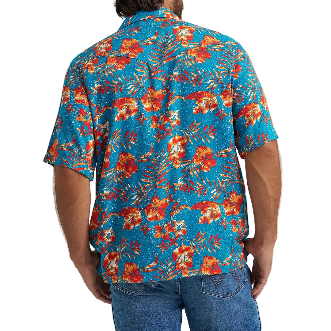 Wrangler Men's Coconut Cowboy Camp Short Sleeve Snap Shirt