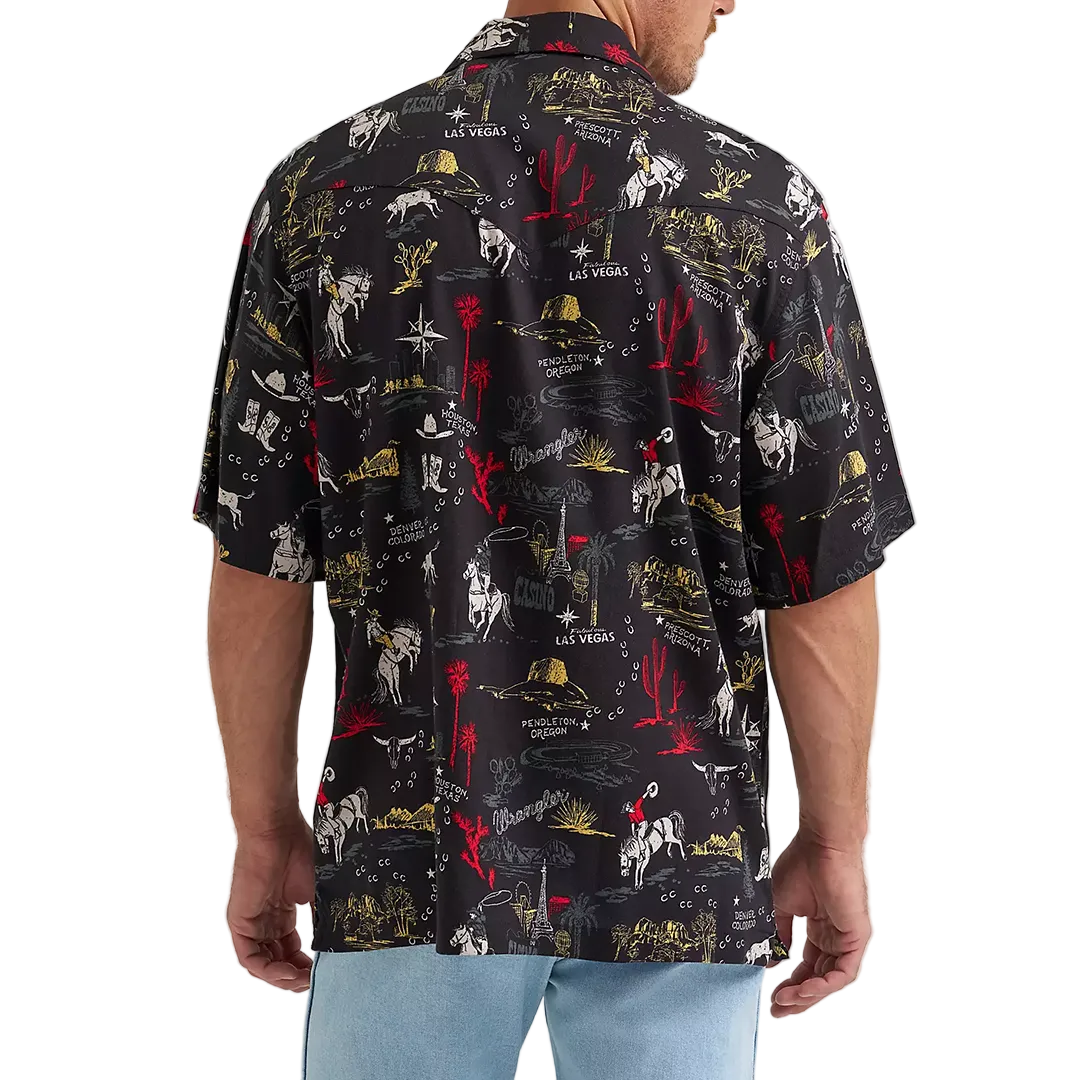 Wrangler Men's Coconut Cowboy Camp Short Sleeve Snap Shirt