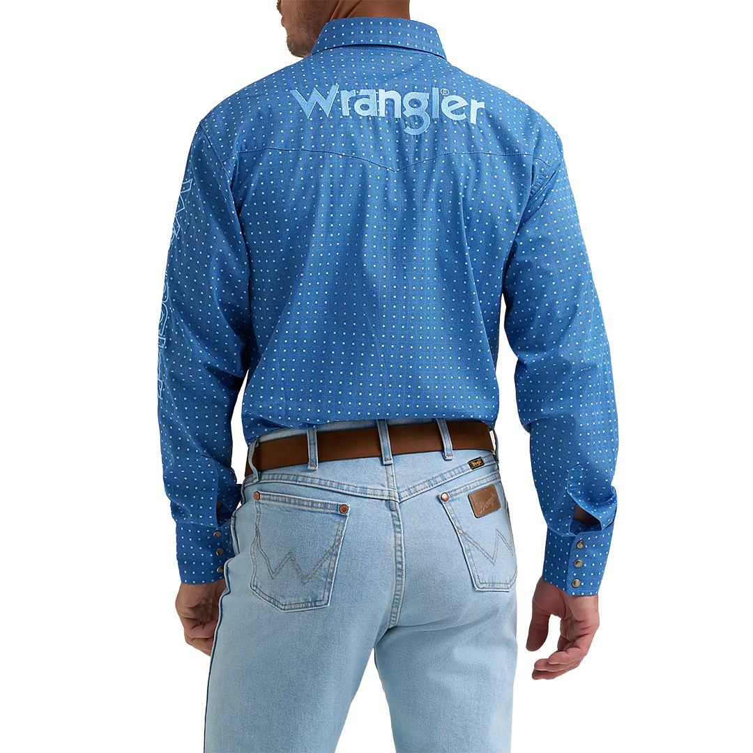 Wrangler Men's Logo Long Sleeve Snap Shirt