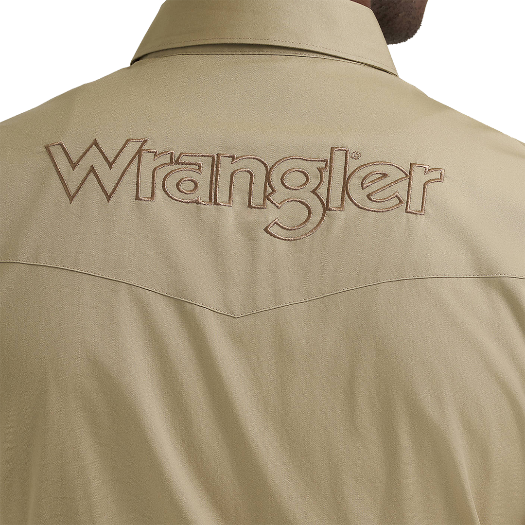 Wrangler Men's Logo Long Sleeve Button Shirt