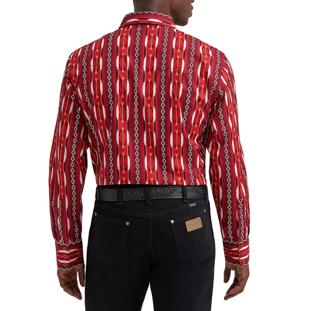 Wrangler Men's Checotah Aztec Long Sleeve Snap Shirt