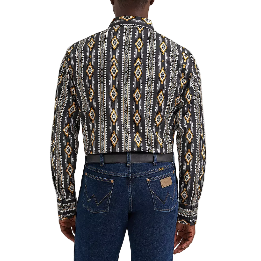Wrangler Men's Checotah Aztec Long Sleeve Snap Shirt