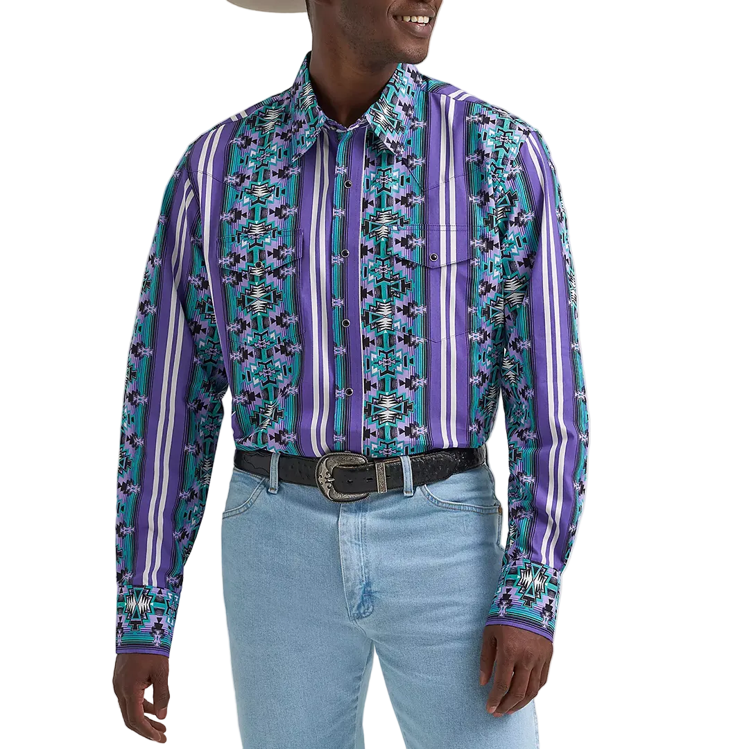 Wrangler Men's Checotah Western Long Sleeve Snap Shirt