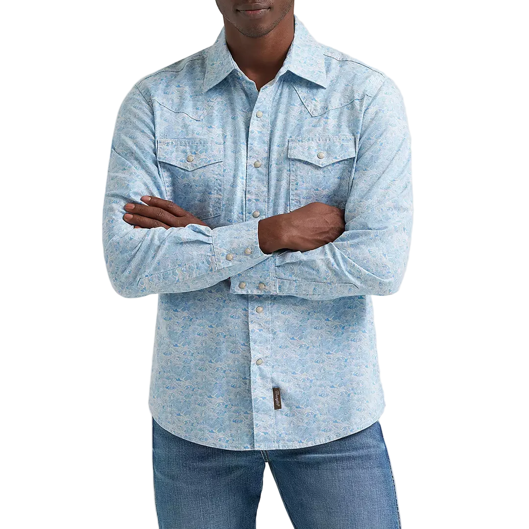 Chemise à pression Wrangler Rétro à manches longues pour homme