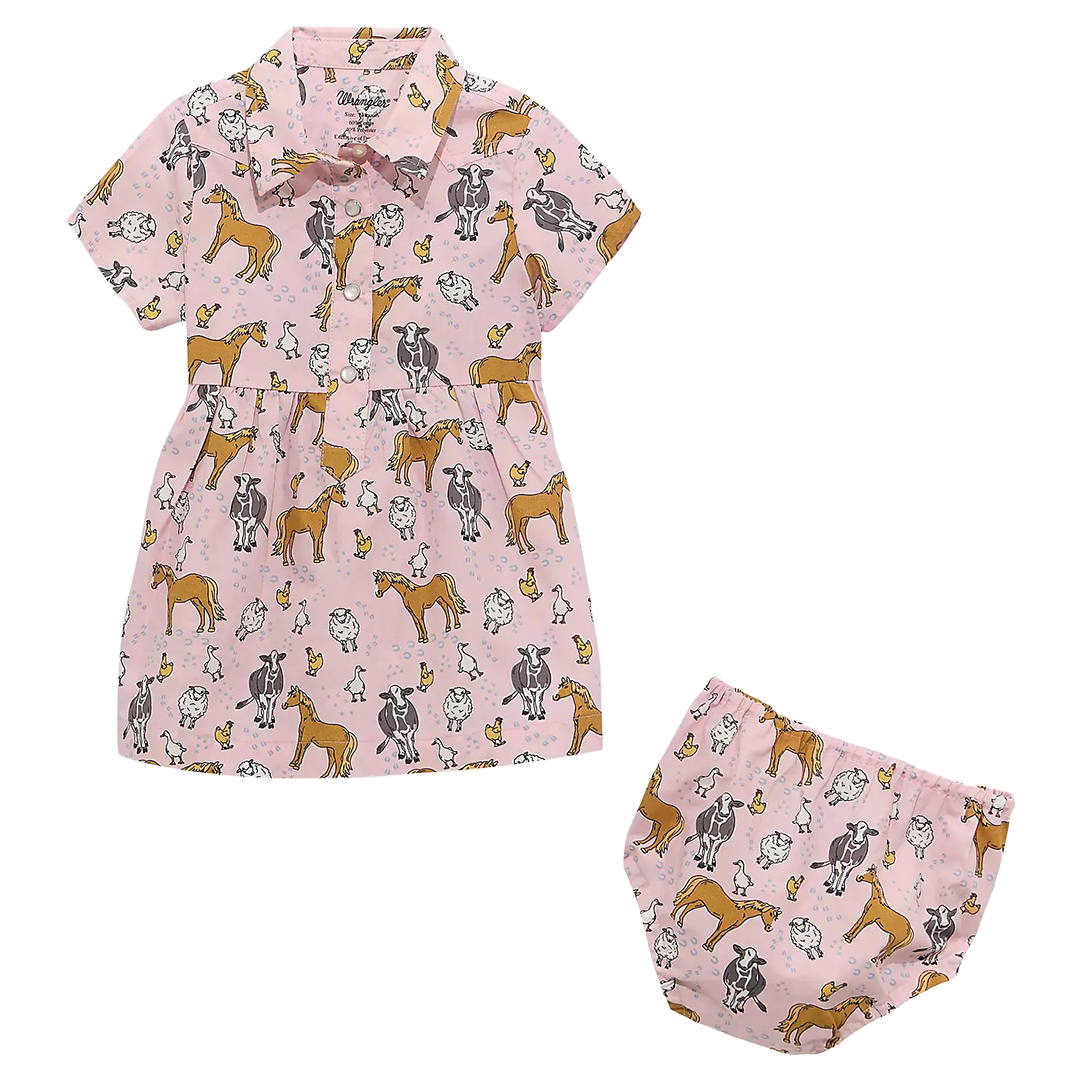 Wrangler Baby Girls' Printed Western Snap Dress