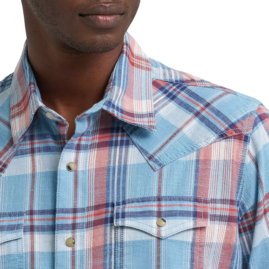 Chemise à manches longues à boutons-pression pour homme Wrangler Retro à carreaux
