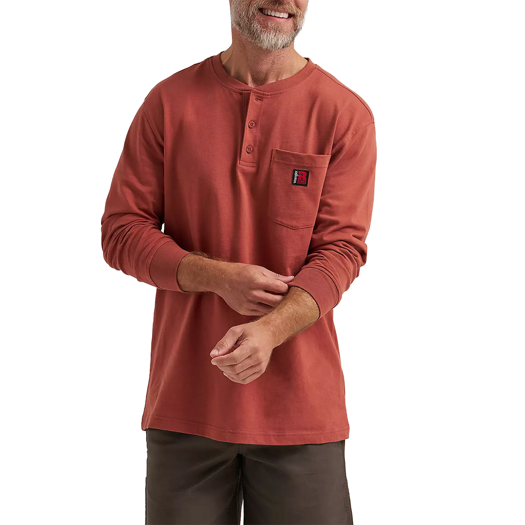 Wrangler RIGGS Workwear Men's Relaxed Henley Long Sleeve T-Shirt