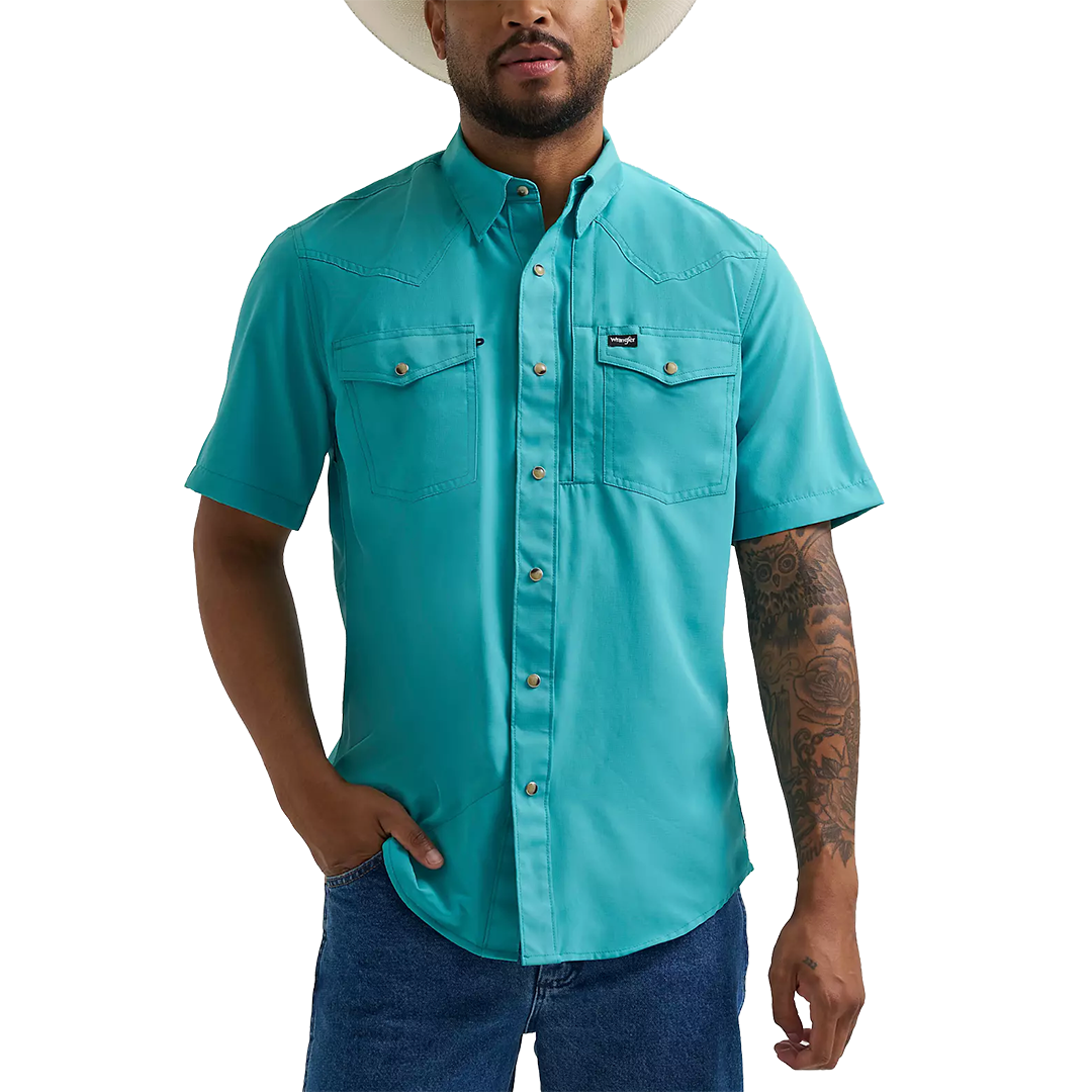 Wrangler Men's Performance All Terrain Gear Short Sleeve Snap Shirt