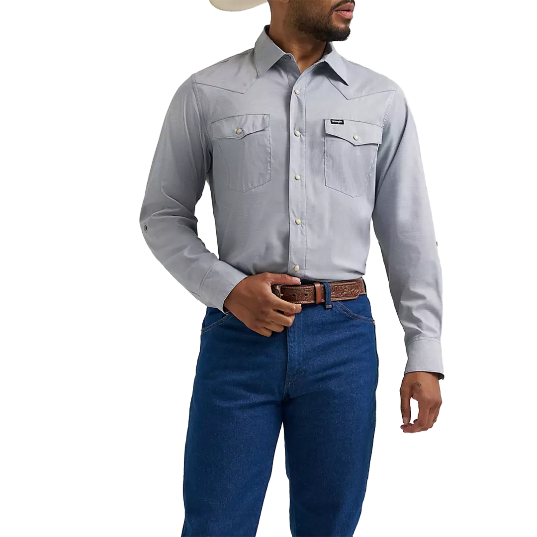 Wrangler Men's All Terrain Gear Drover Utility Long Sleeve Snap Shirt