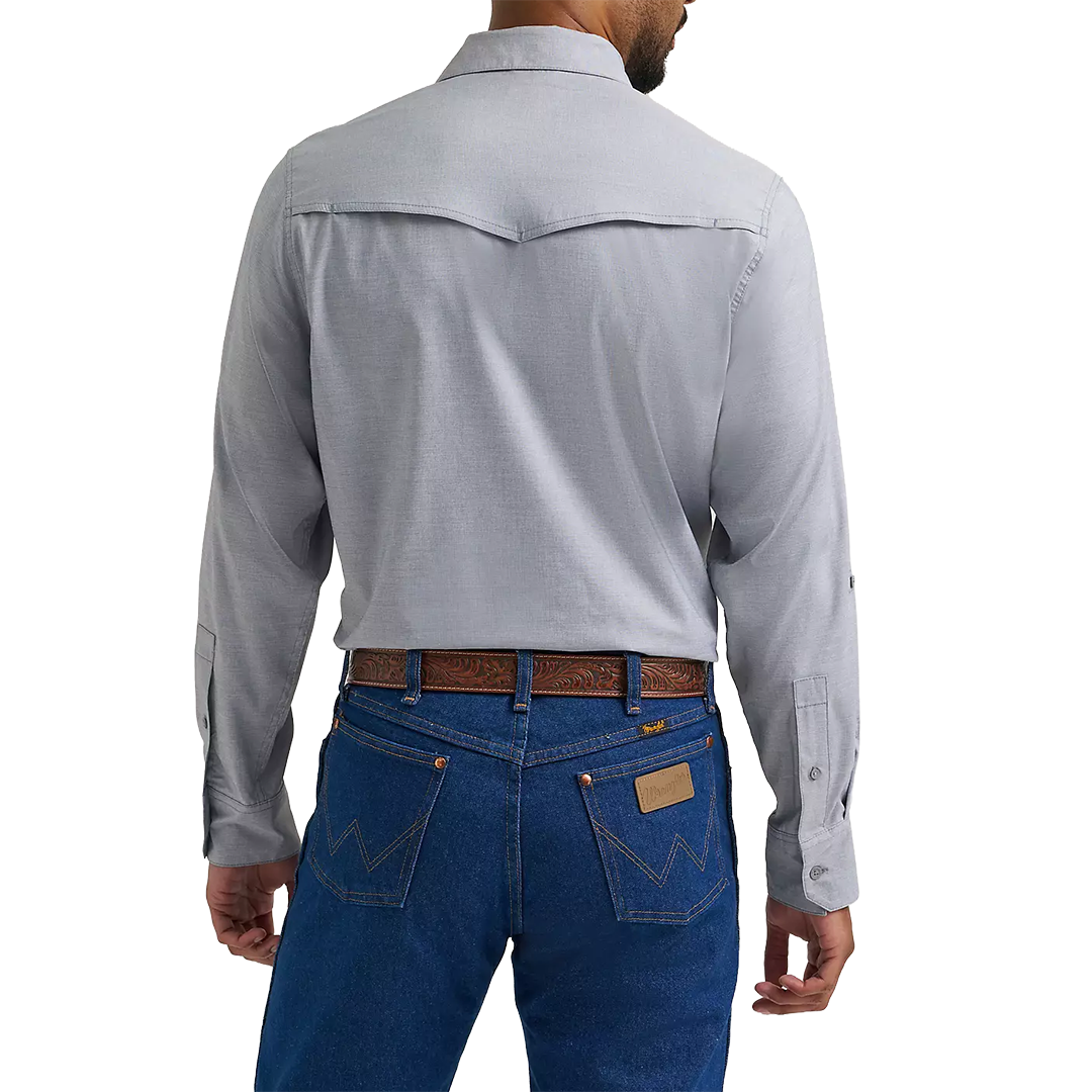 Wrangler Men's All Terrain Gear Drover Utility Long Sleeve Snap Shirt