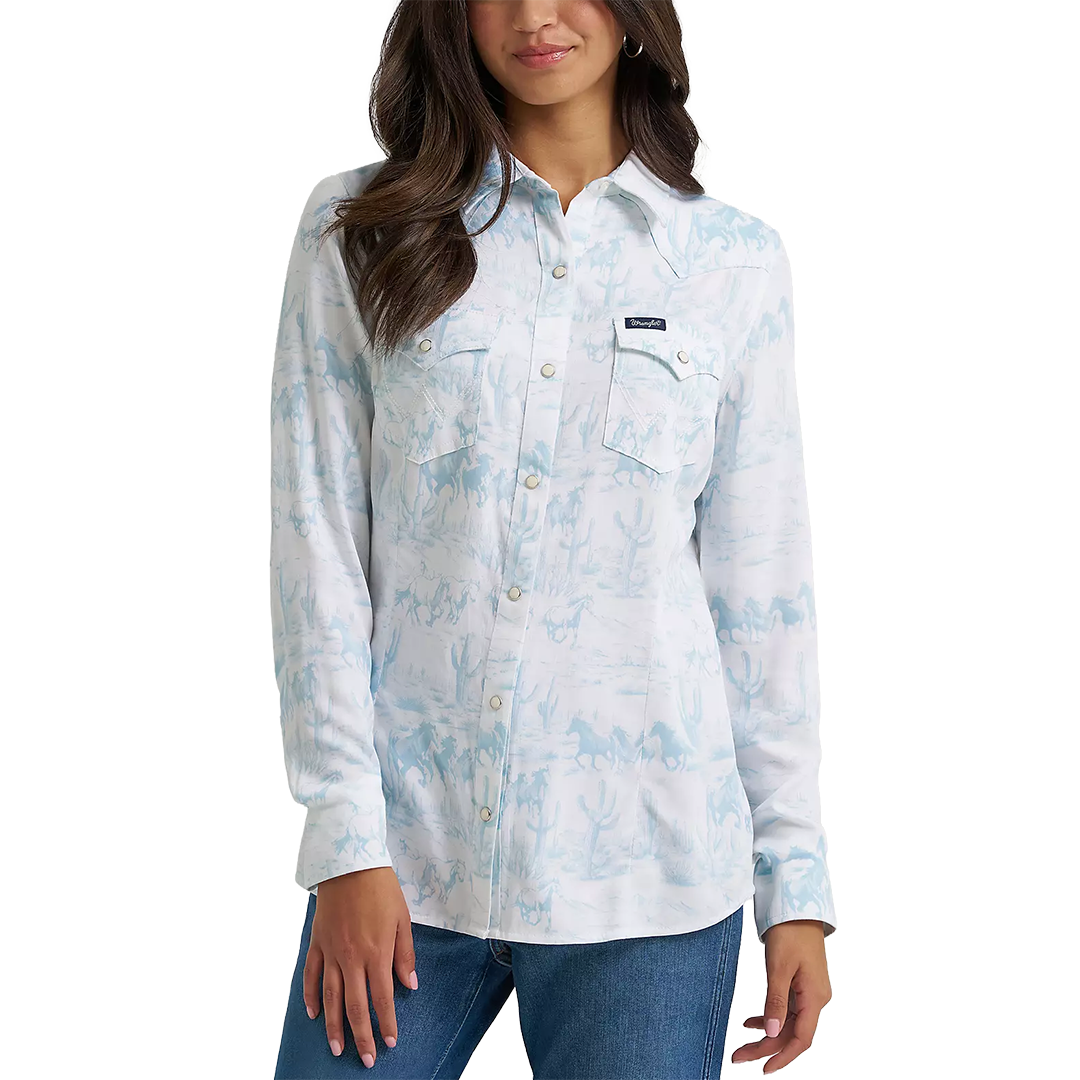 Wrangler Women's Country Toile Western Snap Shirt