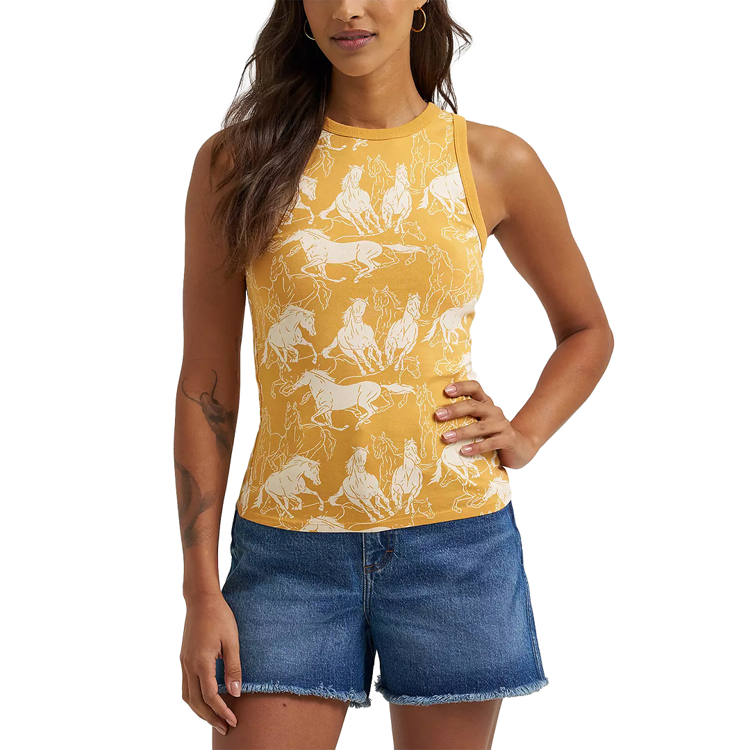 Wrangler Women's Printed Slim Goddess Tank
