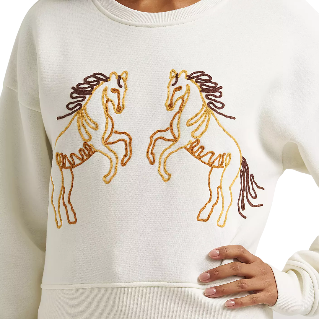 Wrangler Women's Soutache Horse Crew Sweatshirt