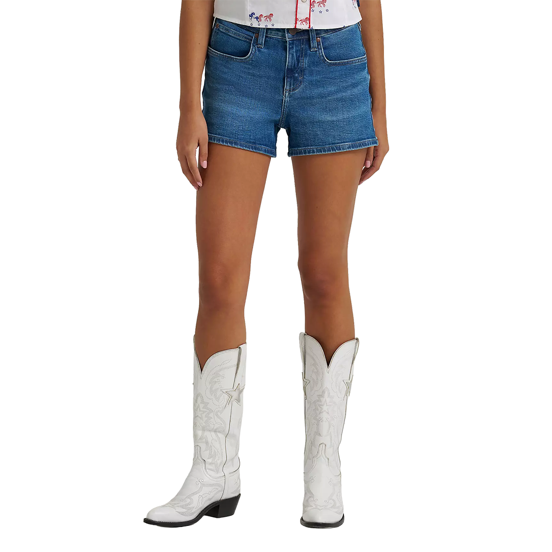 Short Mae taille mi-haute Retro Wrangler pour femme