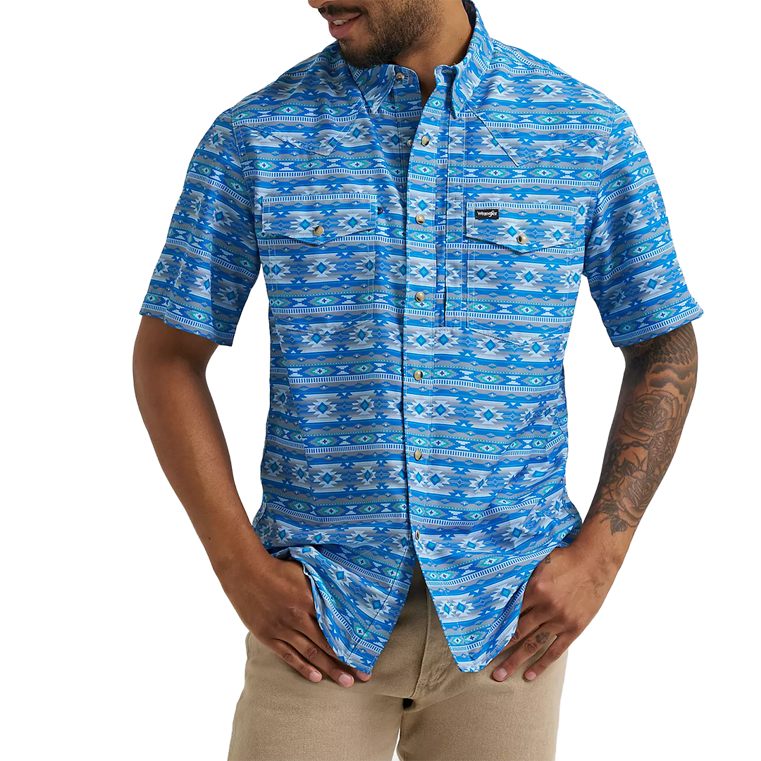Wrangler Men's Performance All Terrain Gear Short Sleeve Snap Shirt