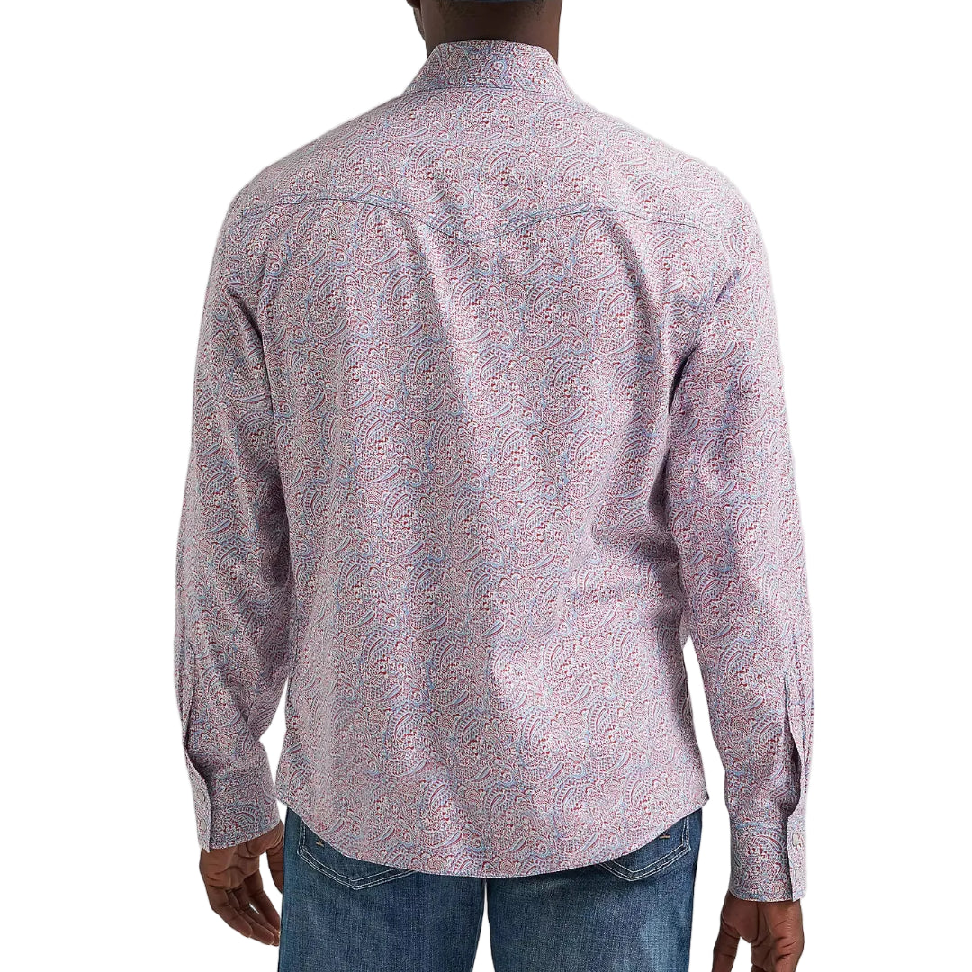 Wrangler Men's Retro Premium Paisley Print Long Sleeve Snap Shirt