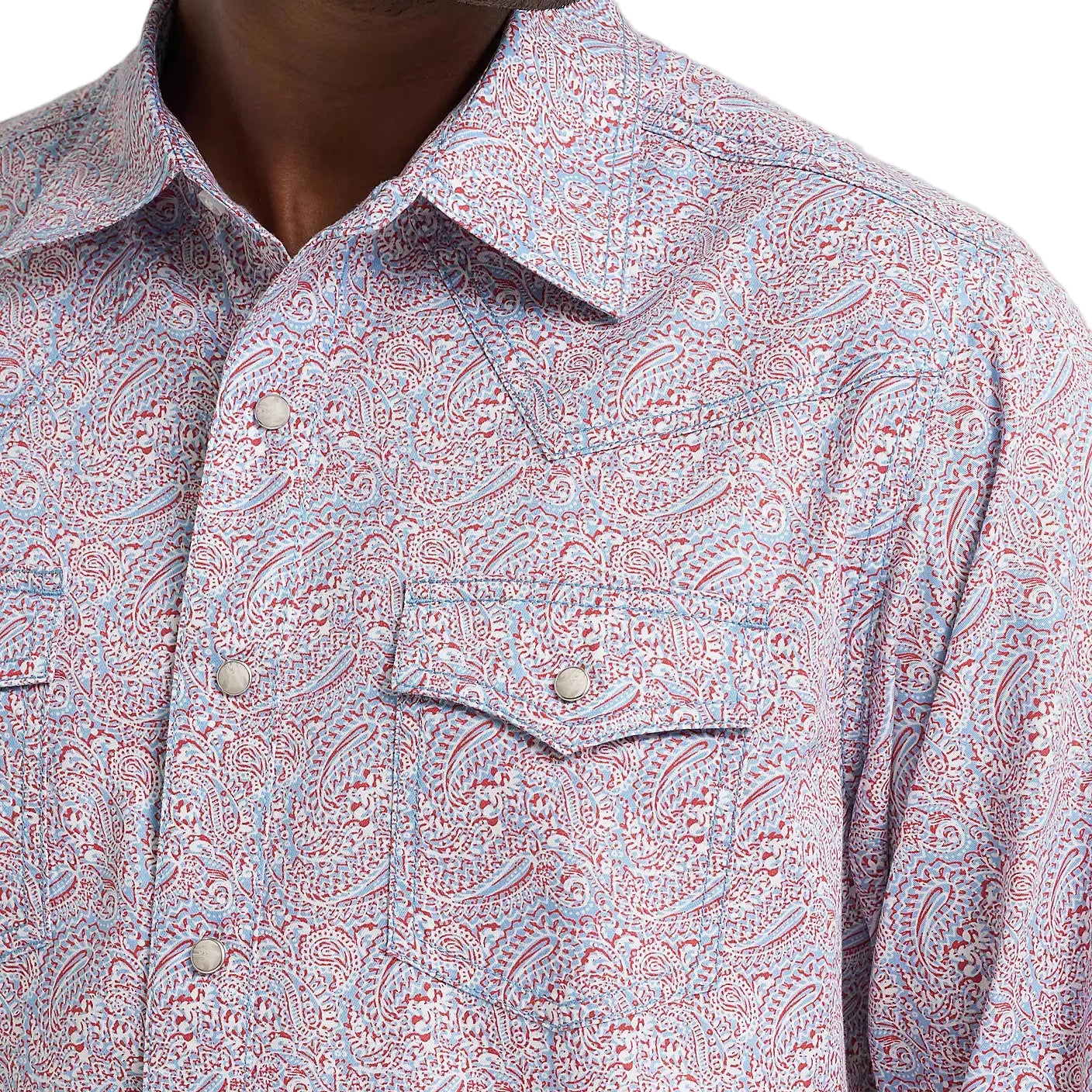 Wrangler Men's Retro Premium Paisley Print Long Sleeve Snap Shirt