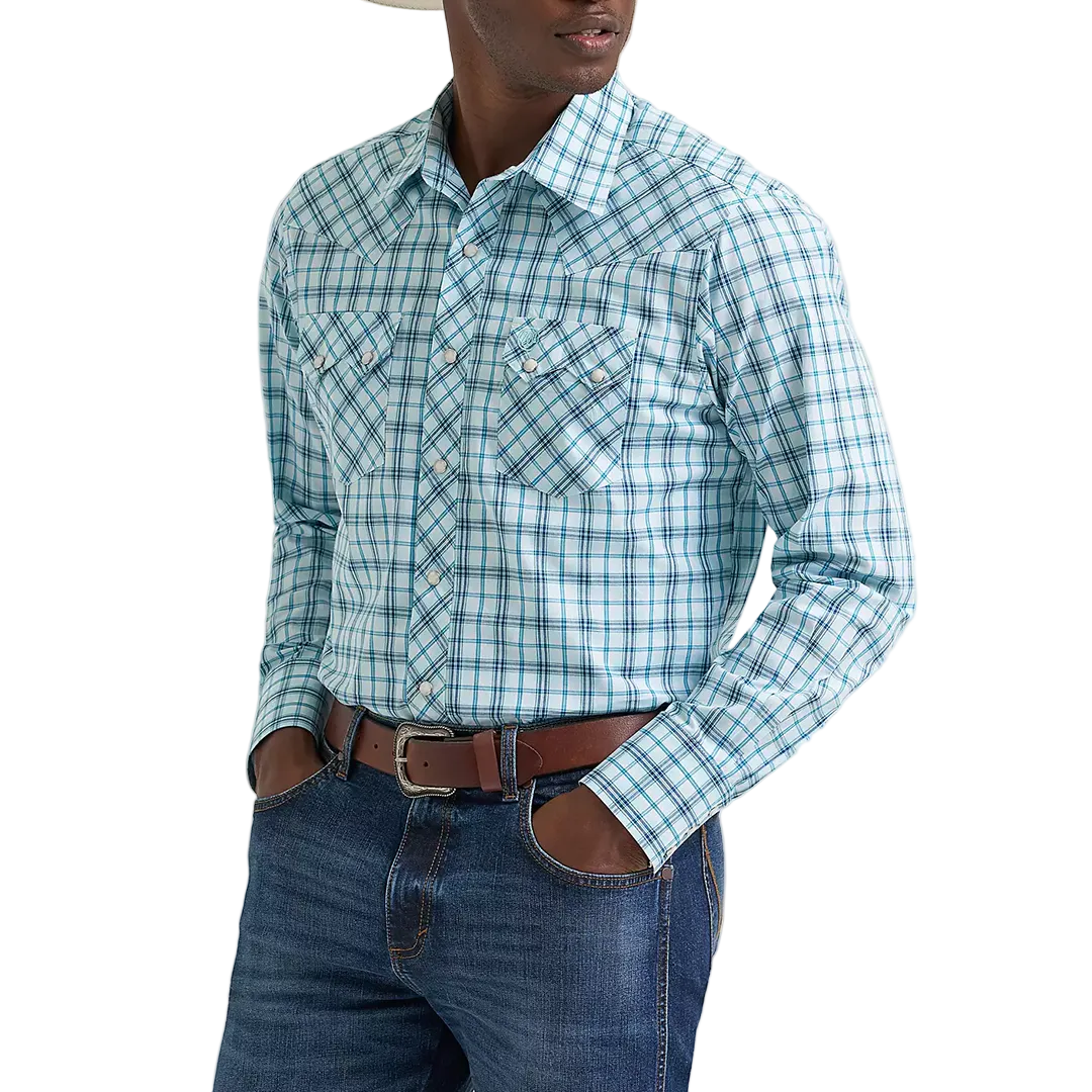 Chemise à manches longues à boutons-pression et imprimé écossais Retro Premium Wrangler pour homme