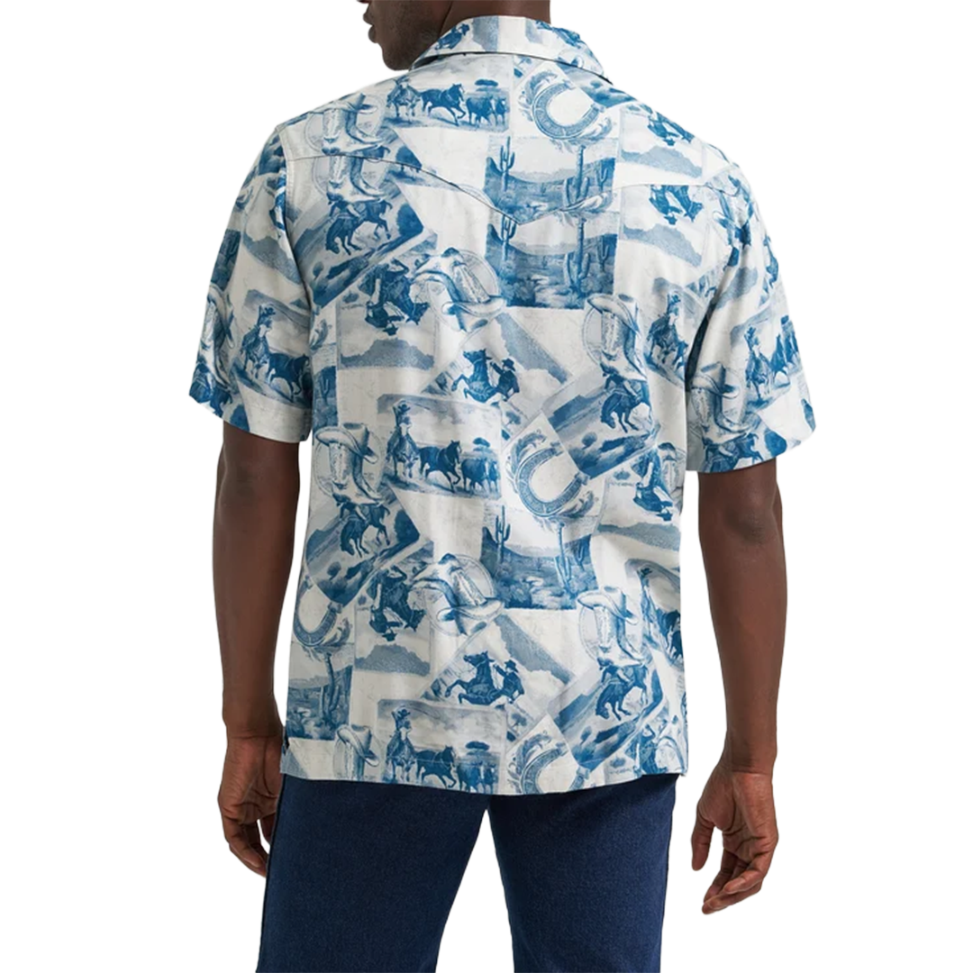 Chemise à manches courtes à boutons-pression Wrangler Coconut Cowboy Camp pour homme