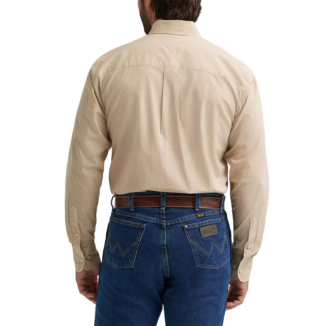 Chemise à manches longues boutonnée à imprimé diamant rétro de qualité supérieure Wrangler pour homme
