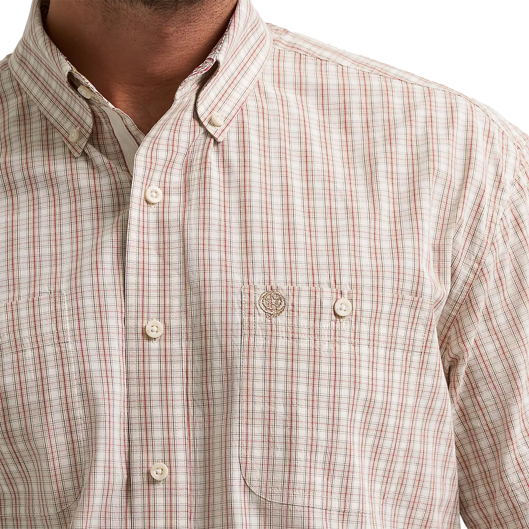 Wrangler Men's  George Strait Plaid Short Sleeve Button Shirt