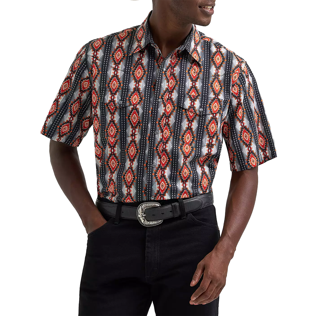 Chemise à manches courtes à boutons-pression Wrangler Coconut Cowboy Camp pour homme