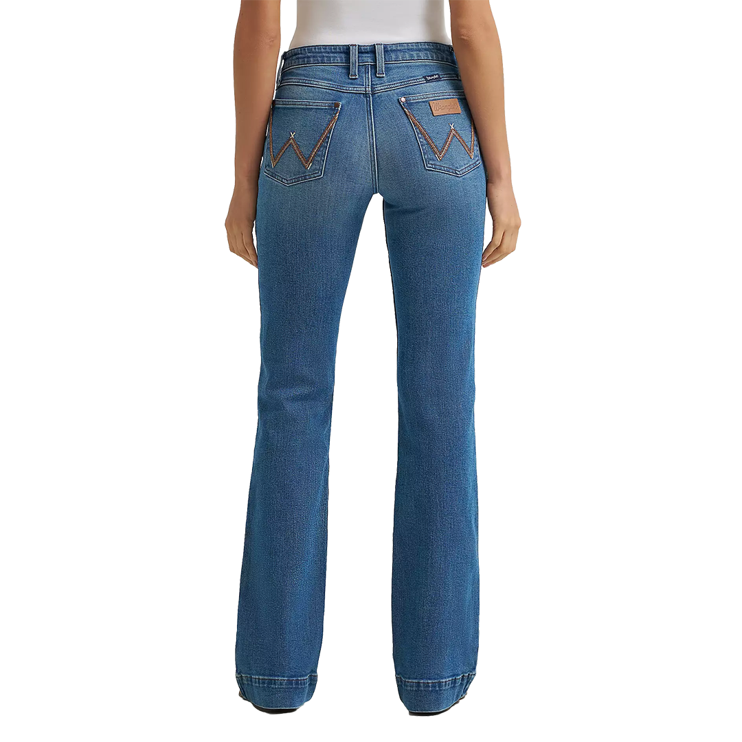 Jean Wrangler pour femme, coupe cowboy, taille haute